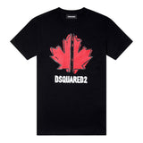 Dsquared2 T-Shirt Girocollo Tinta Unita con Stampa per Neonato DQ0702N NERO DSQUARED2 