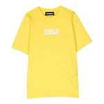Dsquared2 T-Shirt Girocollo Tinta Unita con Stampa per Bambino DQ1622 GIALLO DSQUARED2 
