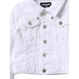 Dsquared2 Giubbino Tinta Unita In Denim per Bambino DQ1765J BIANCO DSQUARED2 