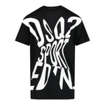Dsquared2 T-Shirt Girocollo Tinta Unita con Stampa per Bambino DQ2525XX NERO DSQUARED2 