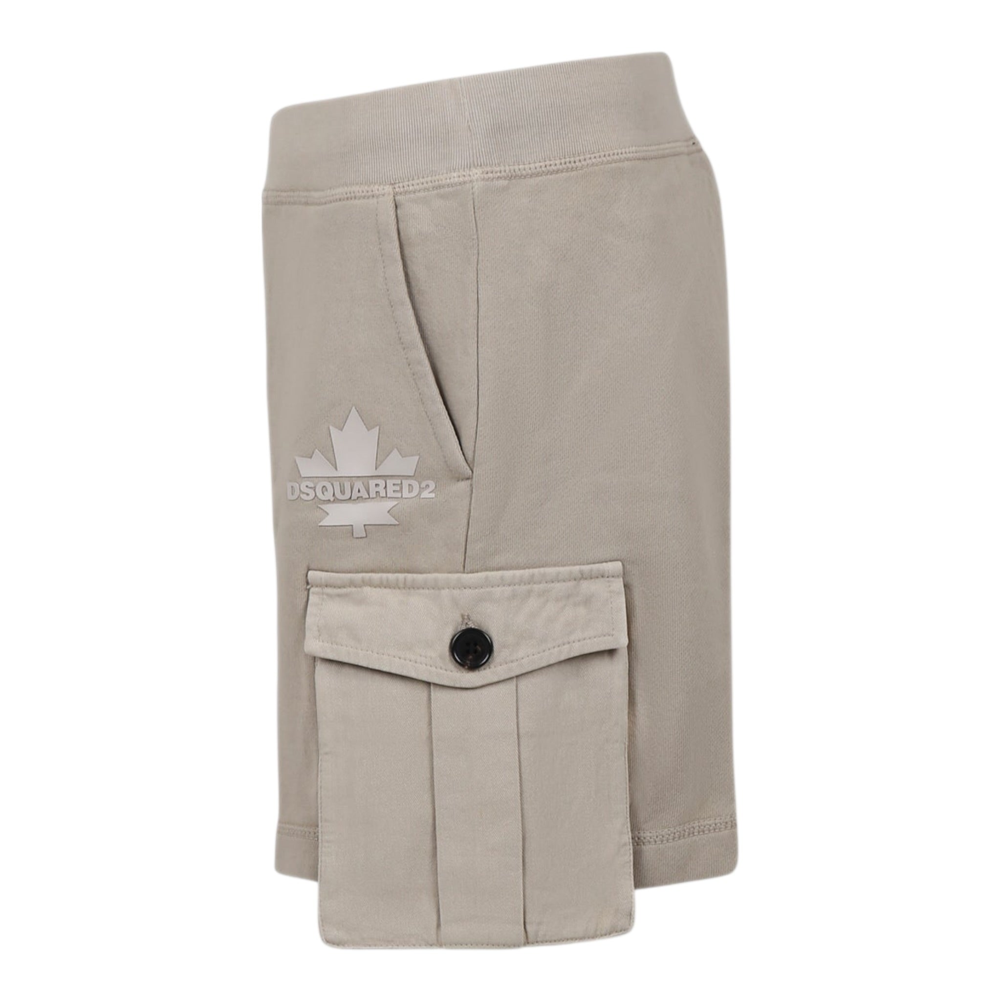 Dsquared2 Bermuda Felpa Tinta Unita con Tasconi per Bambino DQ2720 BEIGE DSQUARED2 