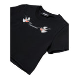 Dsquared2 T-Shirt Girocollo Tinta Unita con Logo per Bambina DQ2729 NERO DSQUARED2 
