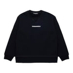 Dsquared2 Felpa Girocollo Tinta Unita con Stampa per Bambino DQ2739X NERO DSQUARED2 