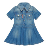 Dsquared2 Abito Mezza Manica In Denim tinta unita Blu per Neonata DQ2762 BLU DSQUARED2 