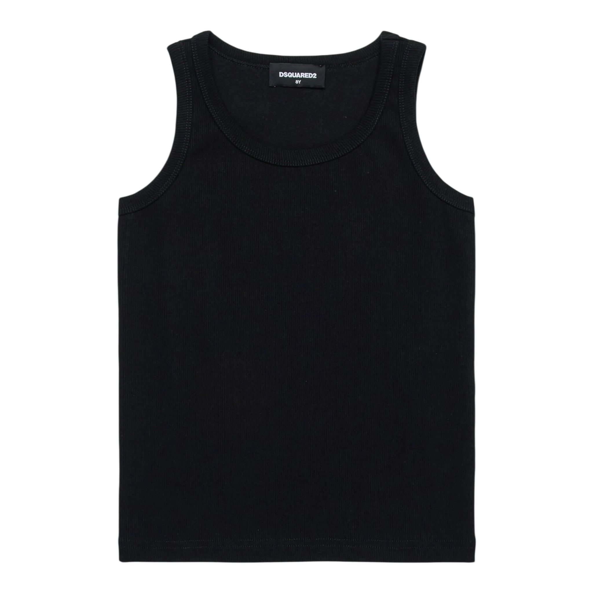 Dsquared2 Canotta Girocollo tinta unita con Logo Nero per Bambino DQ2783X NERO DSQUARED2 