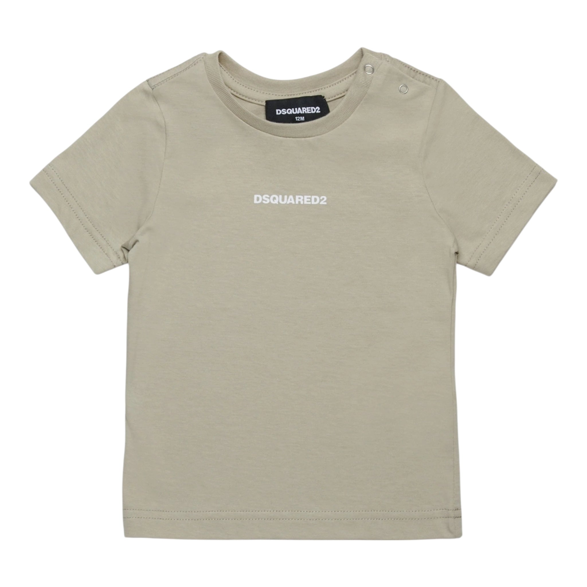 Dsquared2 T-Shirt Girocollo Tinta Unita con Stampa per Bambino DQ2853J BEIGE DSQUARED2 