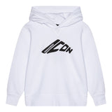 Dsquared2 Felpa Chiusa con Cappuccio Tinta Unita con Logo per Bambino DQ2940 BIANCO DSQUARED2 