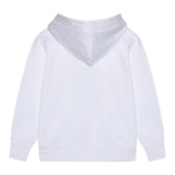 Dsquared2 Felpa Chiusa con Cappuccio Tinta Unita con Logo per Bambino DQ2940 BIANCO DSQUARED2 