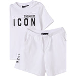Dsquared2 Completo 2 Pezzi T-Shirt-Bermuda tinta unita Bianco per Neonato DQ2953 BIANCO DSQUARED2 