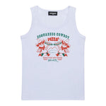 Dsquared2 Canotta Tinta Unita Girocollo con Stampa per Bambino DQ2974 BIANCO DSQUARED2 