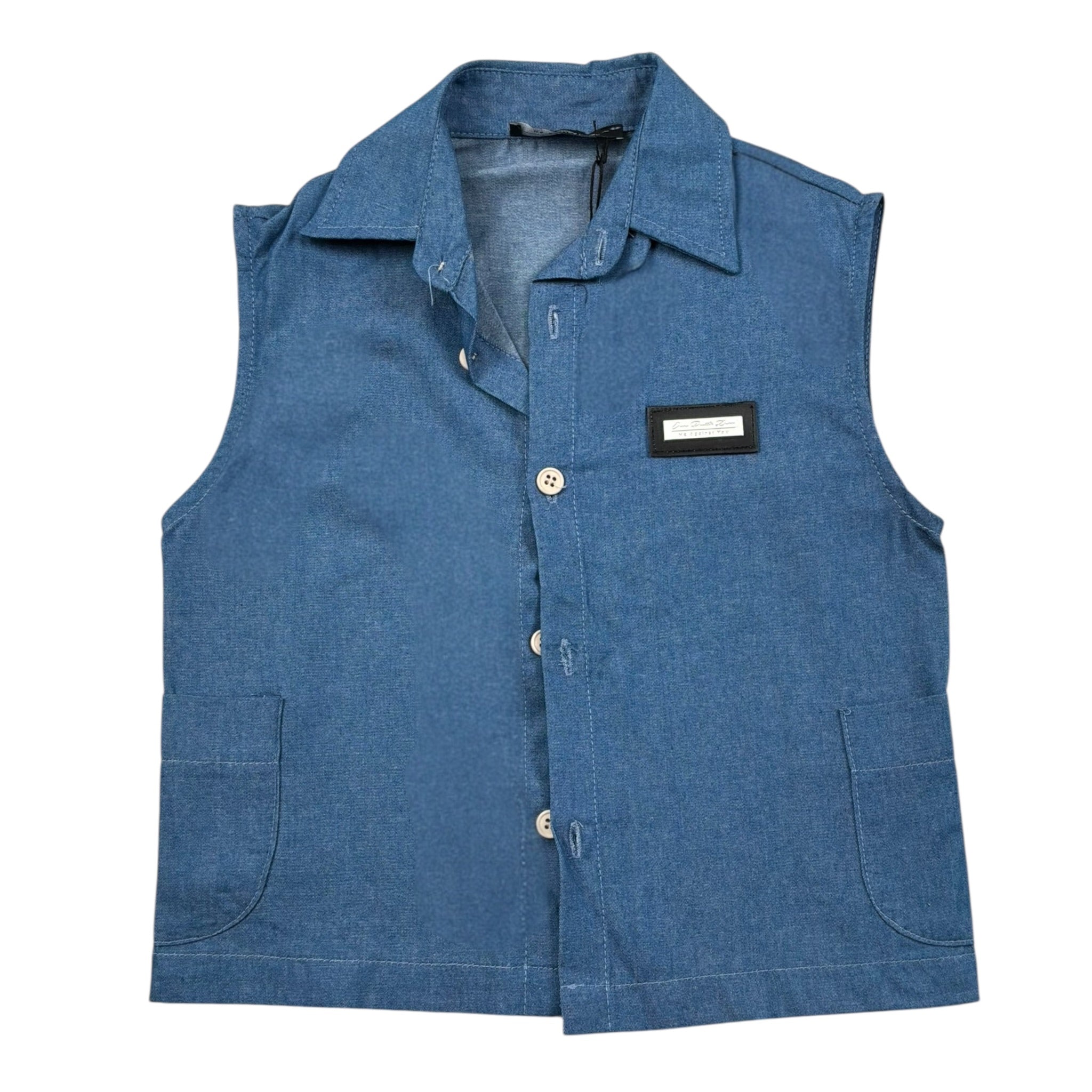 Duepuntozero Camicia Tinta Unita In Denim  per Bambina SMAD3 BLU DUEPUNTOZERO 