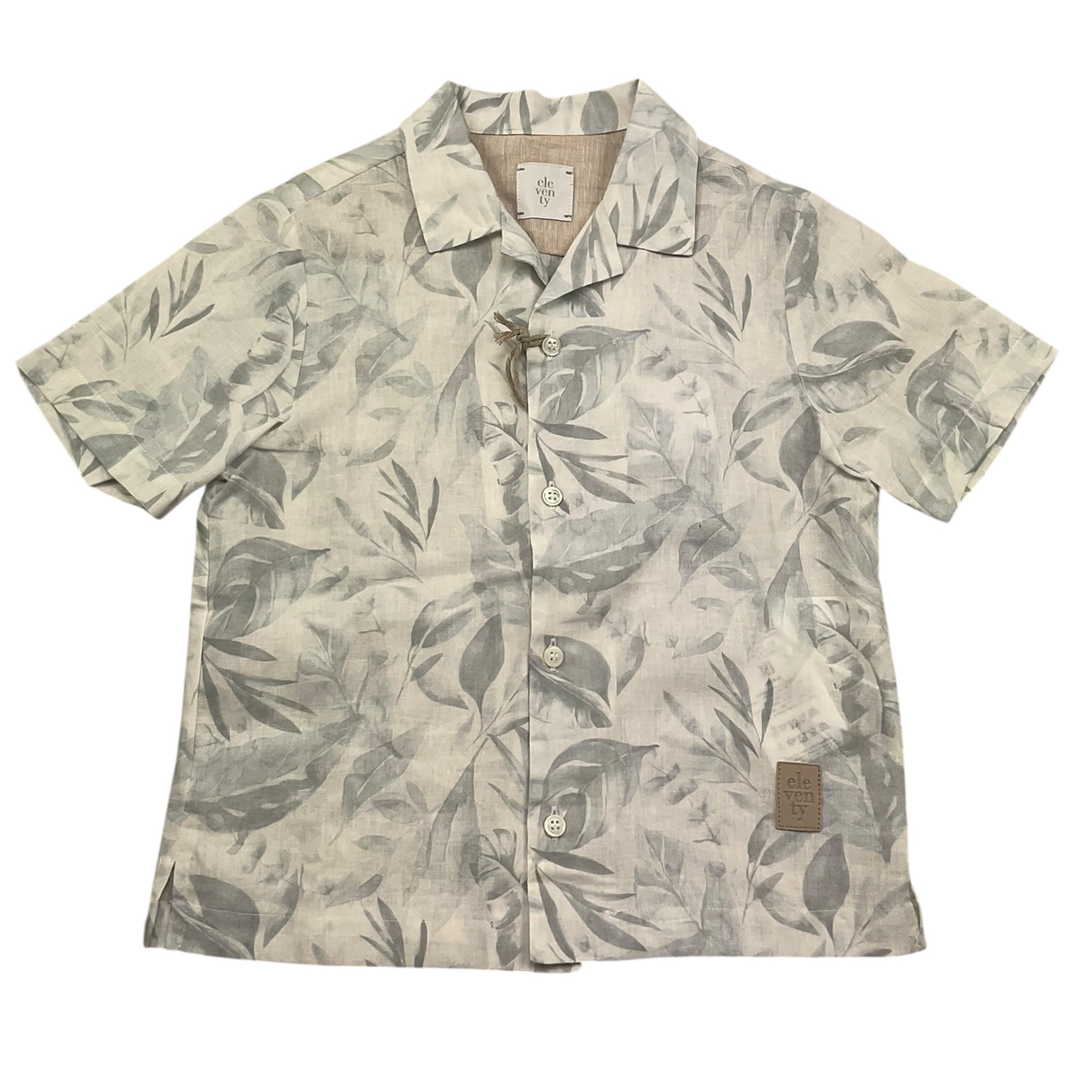 Eleventy Camicia Mezza Manica Tinta Unita Fantasia Foglie per Bambino EW5P61 BIANCO ELEVENTY 