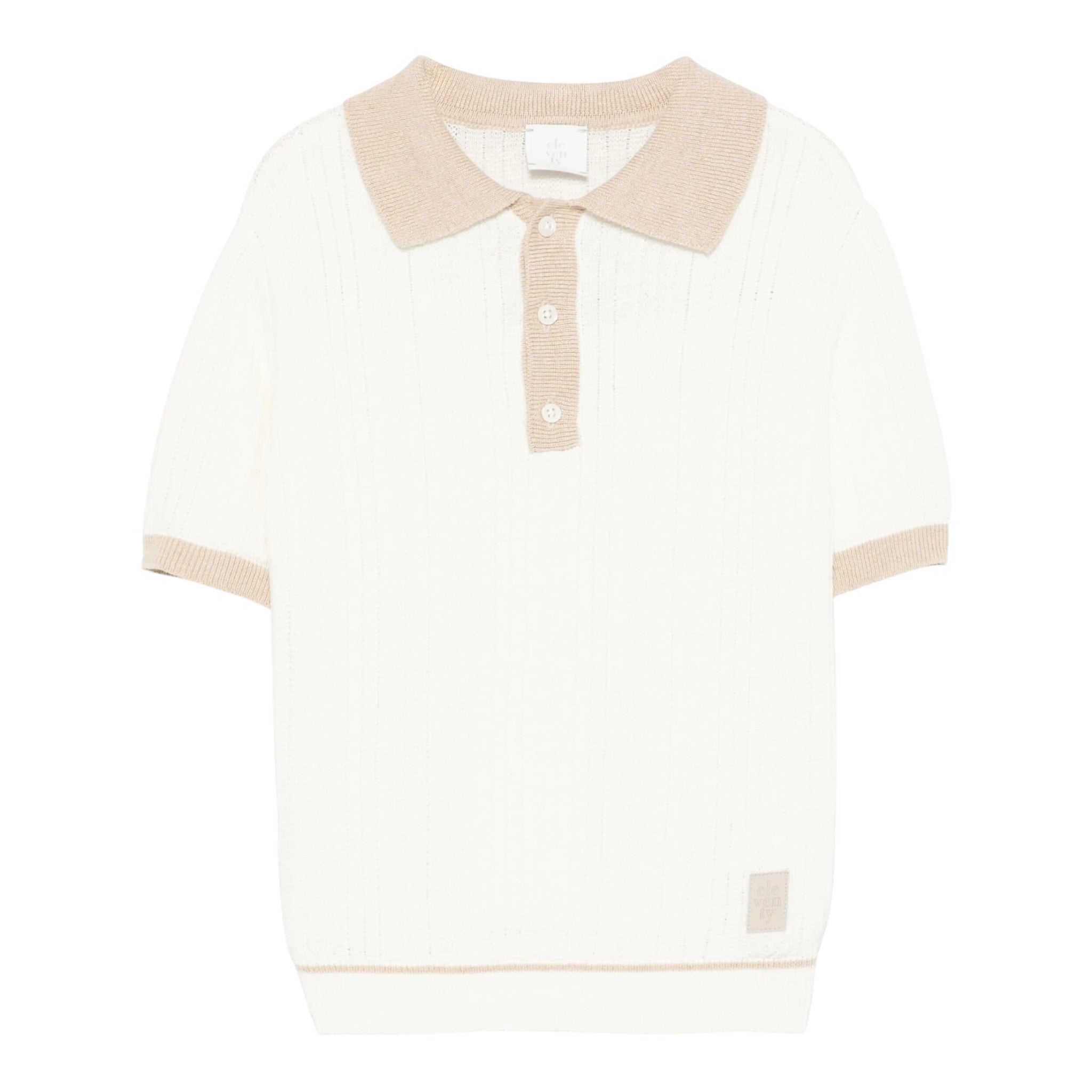 Eleventy Polo Mezza Manica Tinta Unita per Bambino EW9P01X PANNA ELEVENTY 