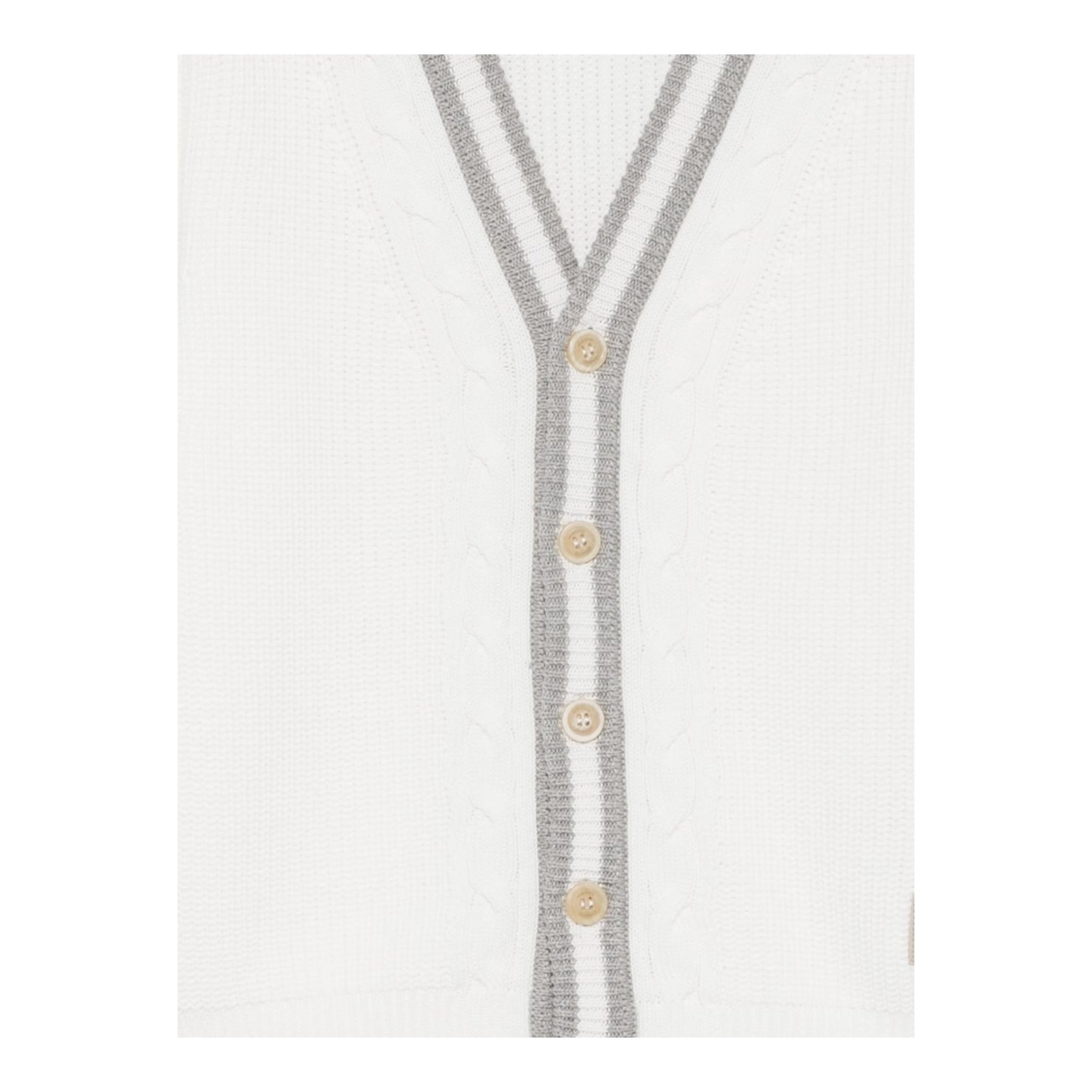 Eleventy Cardigan Tinta Unita con Pofili In Contrasto per Bambino EW9P50 BIANCO ELEVENTY 