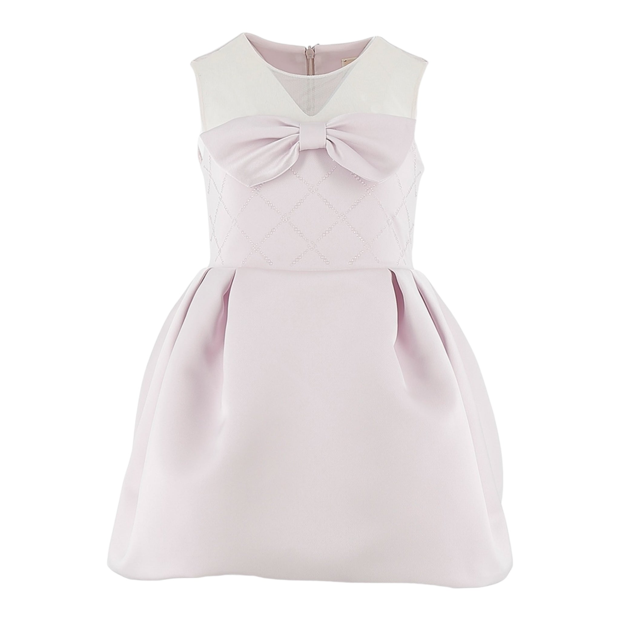 Elisabetta Franchi Abito Tinta Unita con Brillantini E Trasparenze per Bambina EFAB579 LILLA ELISABETTA FRANCHI 