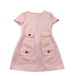 Elisabetta Franchi Abito Giromanica Tinta Unita con Bottoni In Contrasto per Bambina EFAB584X ROSA ELISABETTA FRANCHI 