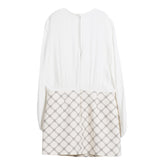 Elisabetta Franchi Abito Manica Lunga con Stampe Logo per Bambina EFAB589 BIANCO ELISABETTA FRANCHI 