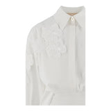 Elisabetta Franchi Abito Tinta Unita con Applicazioni per Bambina EFAB597 BIANCO ELISABETTA FRANCHI 