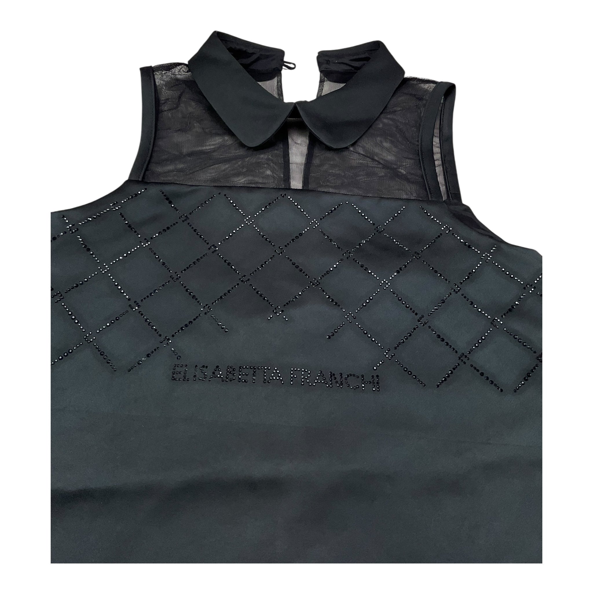 Elisabetta Franchi Abito Giromanica Tinta Unita con Brillantini per Bambina EFAB618 NERO ELISABETTA FRANCHI 