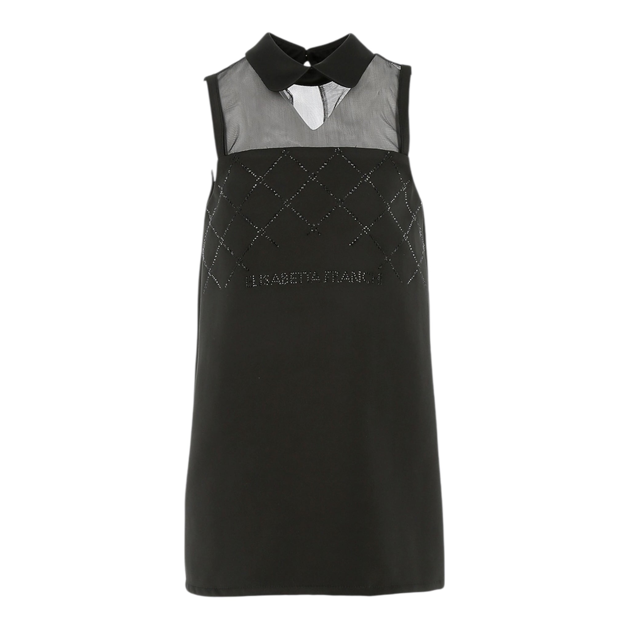Elisabetta Franchi Abito Giromanica Tinta Unita con Brillantini per Bambina EFAB618X NERO ELISABETTA FRANCHI 