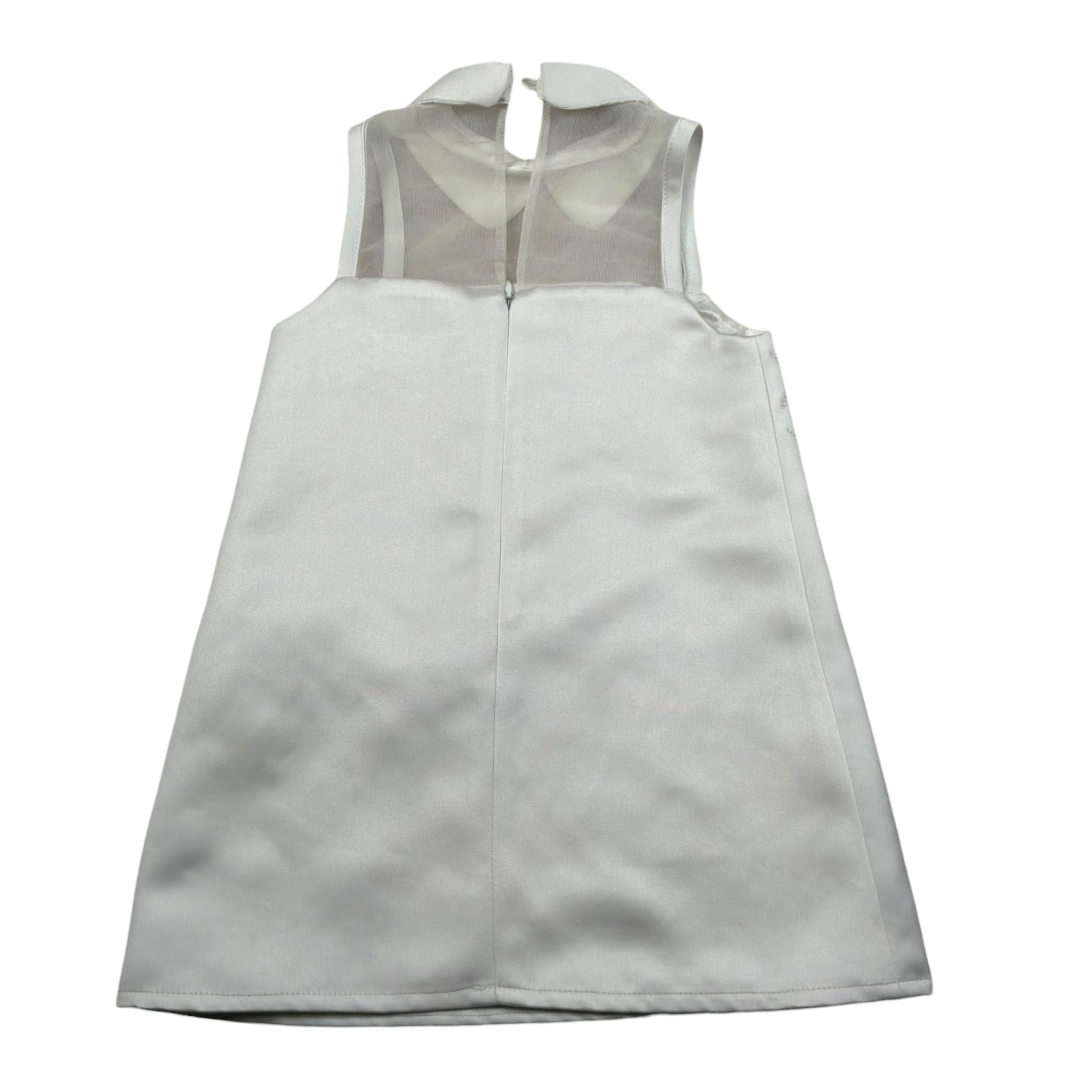 Elisabetta Franchi Abito Giromanica Tinta Unita con Brillantini per Bambina EFAB618XX BIANCO ELISABETTA FRANCHI 