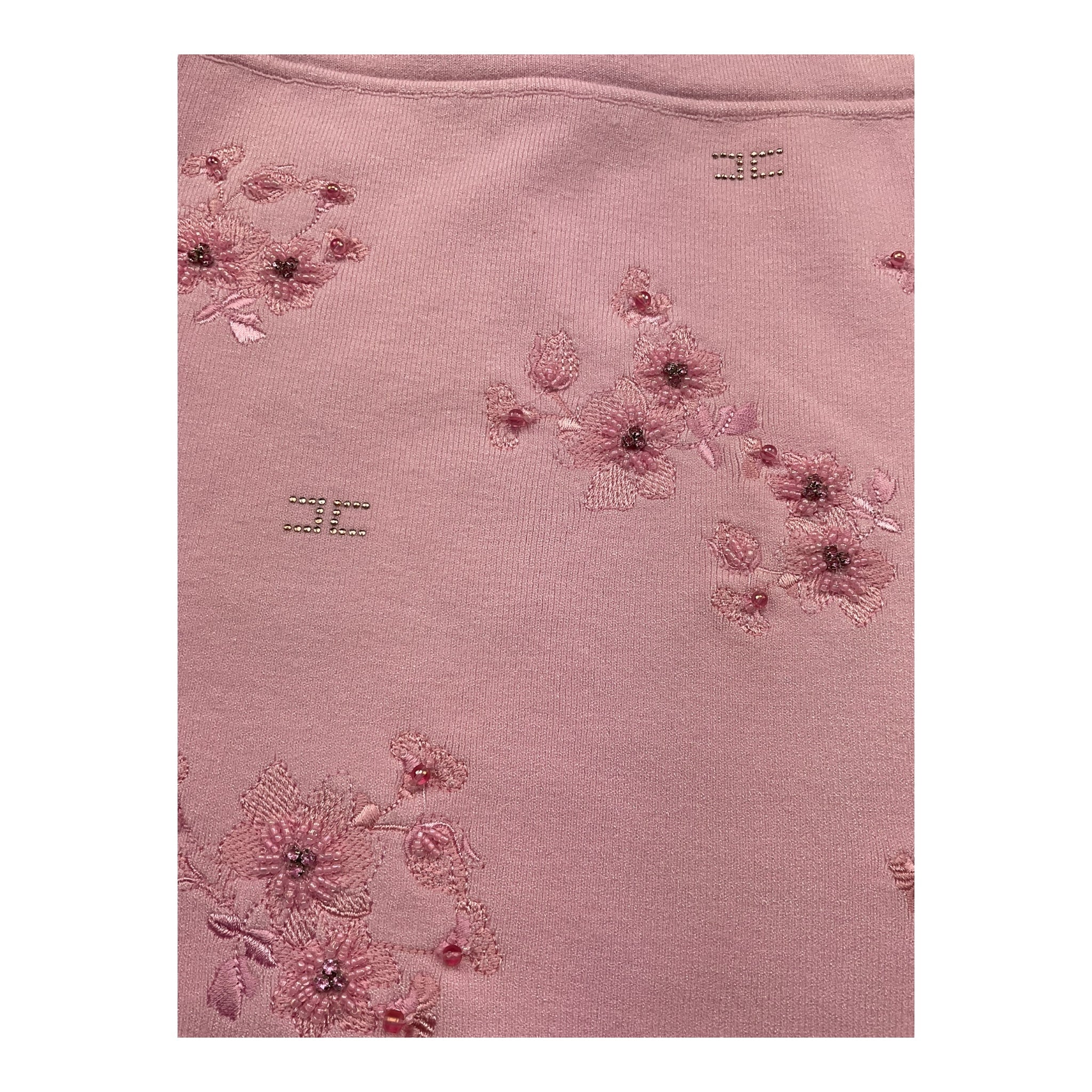 Elisabetta Franchi Gonna In Maglia Tinta Unita con Ricami per Bambina EFGO179 ROSA ELISABETTA FRANCHI 