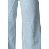 Elisabetta Franchi Jeans Tinta Unita Modello A Palazzo per Bambina EFPA280X AZZURRO ELISABETTA FRANCHI 