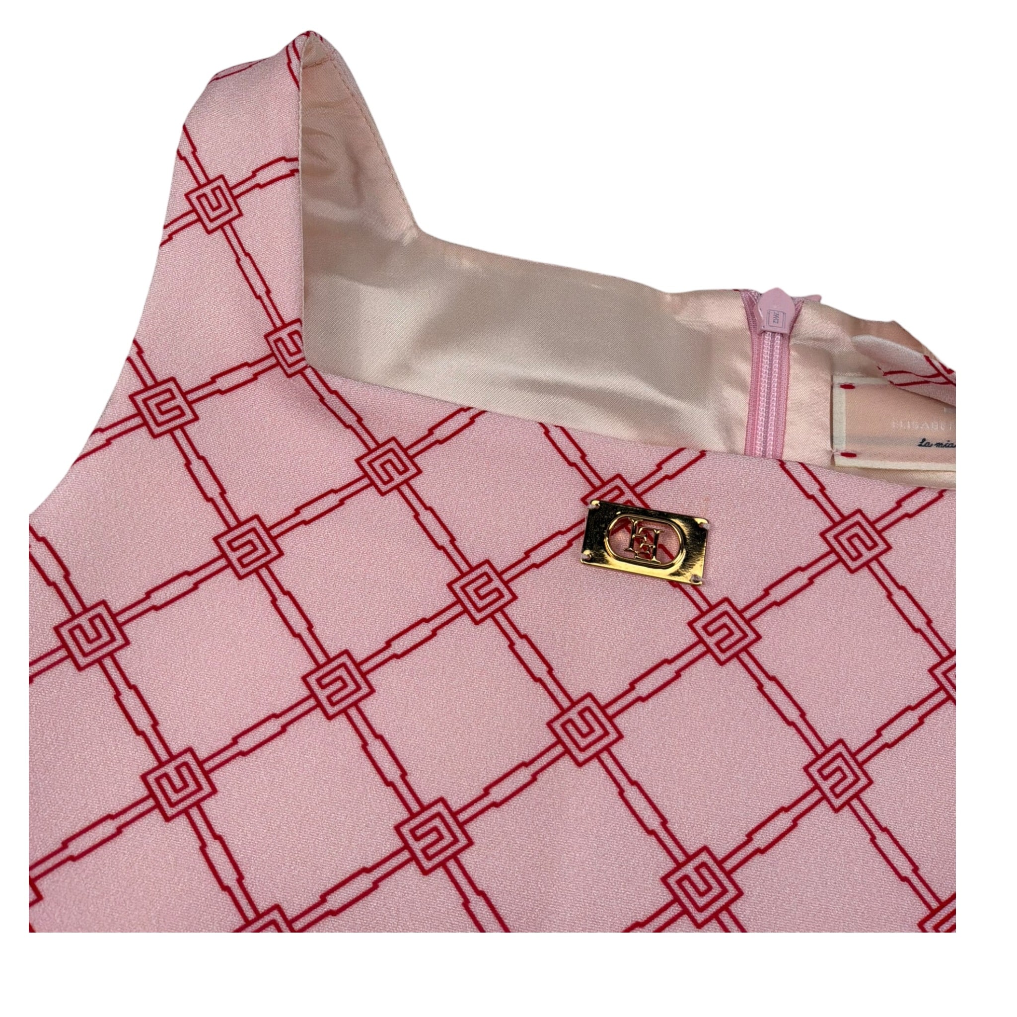 Elisabetta Franchi Abito Giromanica Tinta Unita con Stampa per Bambina EFTA099 ROSA ELISABETTA FRANCHI 