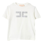Elisabetta Franchi T-Shirt Girocollo Tinta Unita con Applicazioni Brillantini per Bambina EFTS226 BIANCO ELISABETTA FRANCHI 