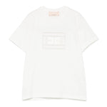 Elisabetta Franchi T-Shirt Girocollo Tinta Unita con Trafori per Bambina EFTS228X PANNA ELISABETTA FRANCHI 