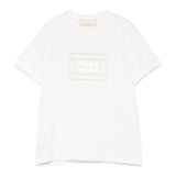 Elisabetta Franchi T-Shirt Girocollo Tinta Unita con Trafori per Bambina EFTS228X PANNA ELISABETTA FRANCHI 