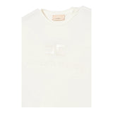 Elisabetta Franchi T-Shirt Girocollo Tinta Unita con Logo per Bambina EFTS231 PANNA ELISABETTA FRANCHI 