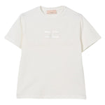 Elisabetta Franchi T-Shirt Girocollo Tinta Unita con Logo per Bambina EFTS231XX PANNA ELISABETTA FRANCHI 