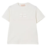 Elisabetta Franchi T-Shirt Girocollo Tinta Unita con Logo per Bambina EFTS231XX PANNA ELISABETTA FRANCHI 