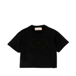 Elisabetta Franchi T-Shirt Girocollo Tinta Unita con Stampa per Bambina EFTS233 NERO ELISABETTA FRANCHI 