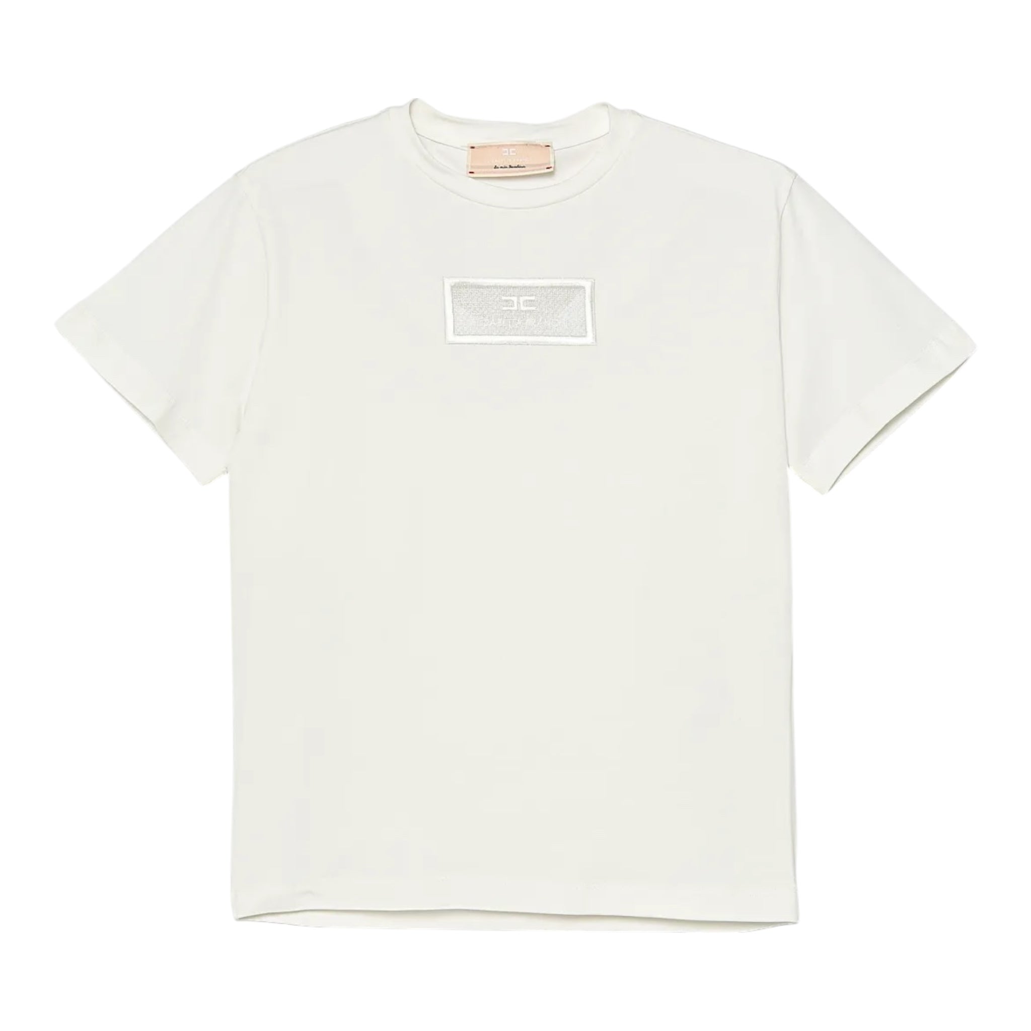Elisabetta Franchi T-Shirt Girocollo Tinta Unita con Logo per Bambina EFTS235 PANNA ELISABETTA FRANCHI 