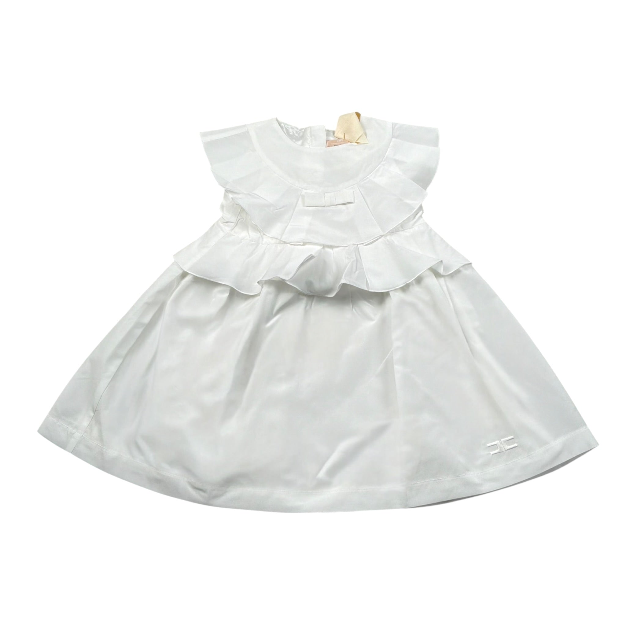 Elisabetta Franchi Abito Tinta Unita con Rouches per Bambina EGAB198XJ BIANCO ELISABETTA FRANCHI 
