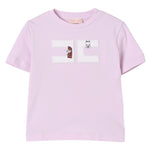 Elisabetta Franchi T-Shirt Girocollo Tinta Unita con Logo per Neonata EGTS090N LILLA ELISABETTA FRANCHI 