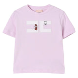 Elisabetta Franchi T-Shirt Girocollo Tinta Unita con Logo per Neonata EGTS090N LILLA ELISABETTA FRANCHI 