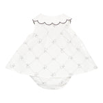 Elisabetta Franchi Completo 2 Pezzi Camicia-Coulotte Tubta Unita con Stampa per Neonata ENCD096 BIANCO ELISABETTA FRANCHI 