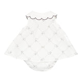 Elisabetta Franchi Completo 2 Pezzi Camicia-Coulotte Tubta Unita con Stampa per Neonata ENCD096 BIANCO ELISABETTA FRANCHI 