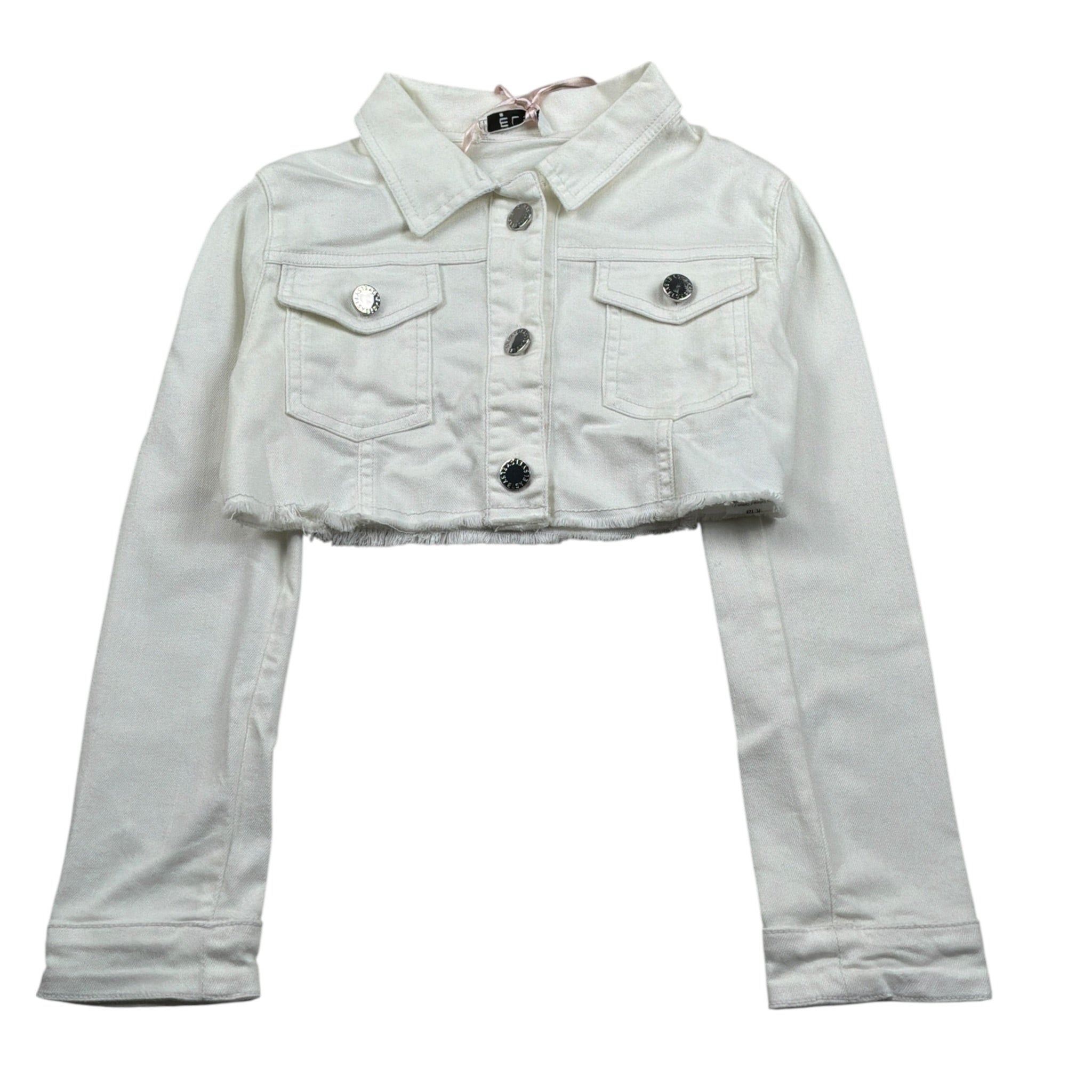 Elsy Giubbino tinta unita In Denim Bianco per Bambina LUPO BIANCO ELSY 