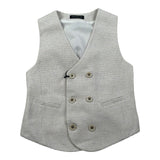 Emanuel Pris Gilet Tinta Unita con Microfantasia per Bambino EPC2088B BEIGE EMANUEL PRIS 