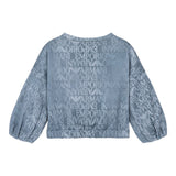 Emporio Armani Felpa Chiusa Girocollo Tinta con Logo per Bambina 3D3M02 BLU EMPORIO ARMANI 