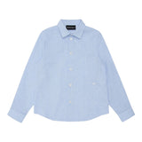 Emporio Armani Camicia Tinta Unita con Manica Lunga E Microfantasia per Bambino 3D4CJD AZZURRO EMPORIO ARMANI 