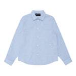 Emporio Armani Camicia Tinta Unita con Manica Lunga E Microfantasia per Neonato 3D4CJDN AZZURRO EMPORIO ARMANI 