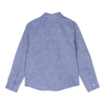 Emporio Armani Camicia Tinta Unita con Manica Lunga E Microfantasia per Bambino 3D4CJDX AZZURRO EMPORIO ARMANI 