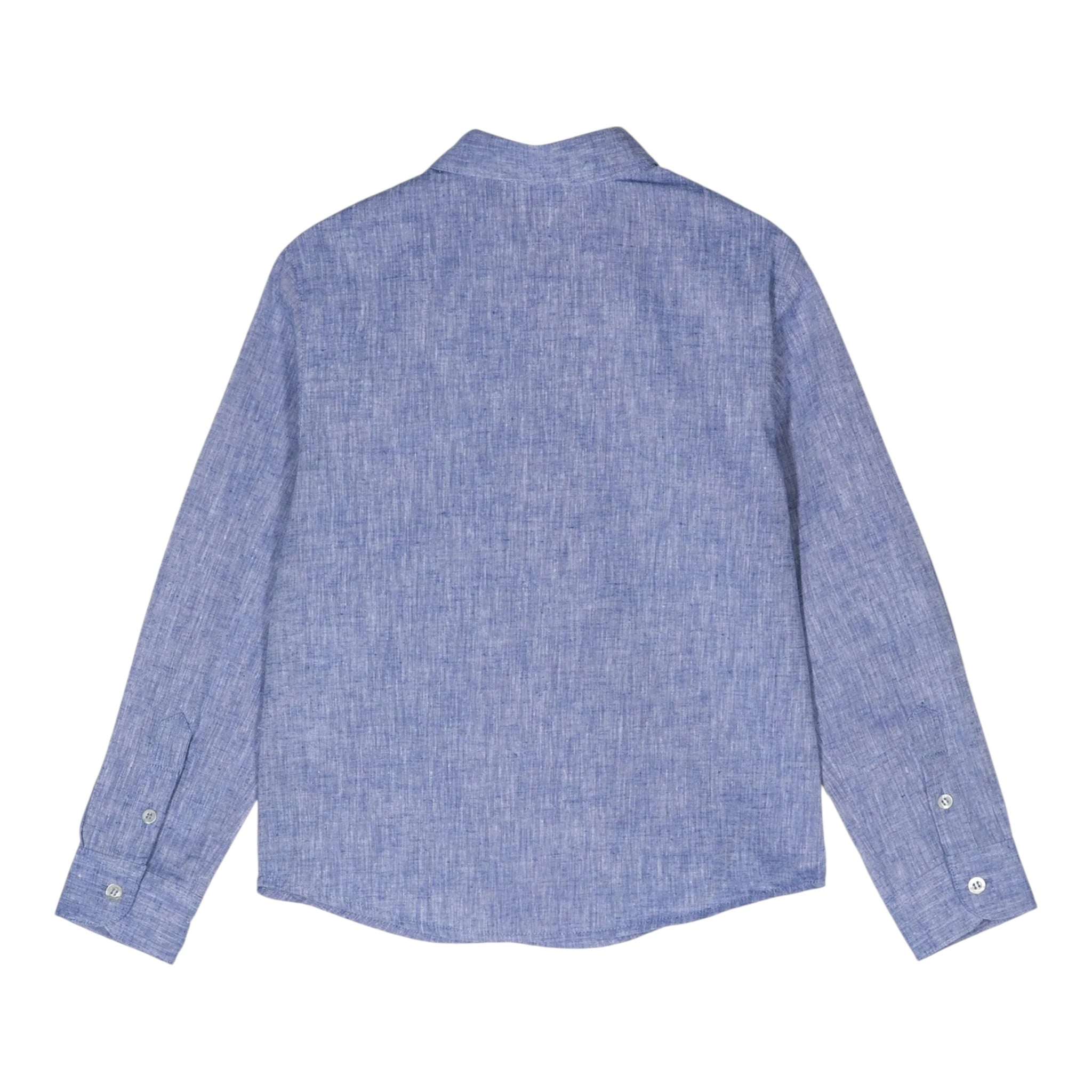 Emporio Armani Camicia Tinta Unita con Manica Lunga E Microfantasia per Bambino 3D4CJDX AZZURRO EMPORIO ARMANI 
