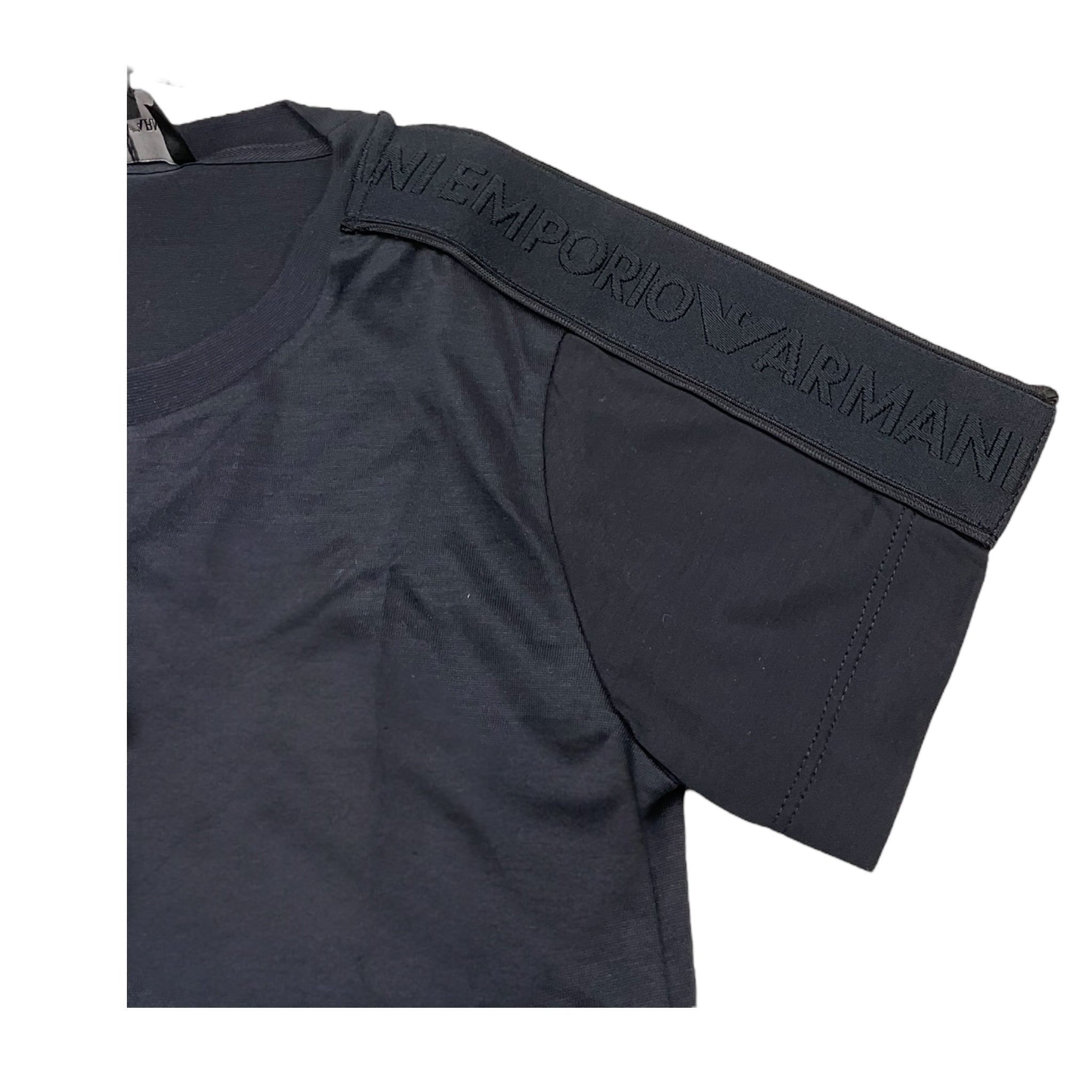 Emporio Armani T-Shirt Girocoll Tinta Unita per Bambino 3D4TD3 BLU EMPORIO ARMANI 