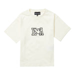 Emporio Armani T-Shirt Girocollo Tinta Unita con Logo per Bambina 3D4TJ6 PANNA EMPORIO ARMANI 